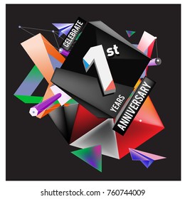 Vector Colorful 1st Anniversary