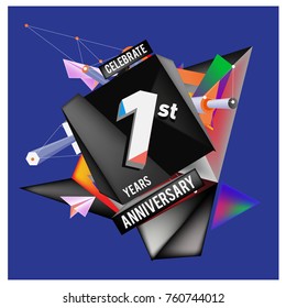 Vector Colorful 1st Anniversary