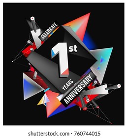 Vector Colorful 1st Anniversary