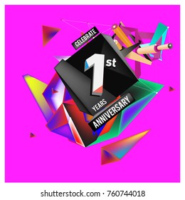 Vector Colorful 1st Anniversary
