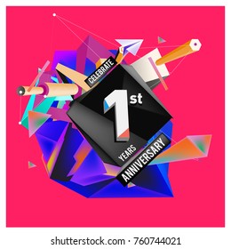 Vector Colorful 1st Anniversary