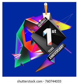 Vector Colorful 1st Anniversary