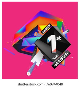 Vector Colorful 1st Anniversary