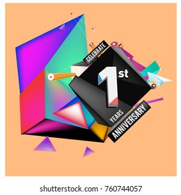 Vector Colorful 1st Anniversary
