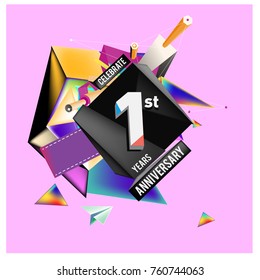 Vector Colorful 1st Anniversary