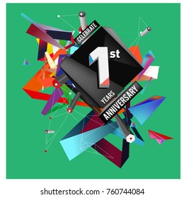 Vector Colorful 1st Anniversary