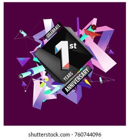 Vector Colorful 1st Anniversary