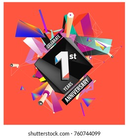 Vector Colorful 1st Anniversary