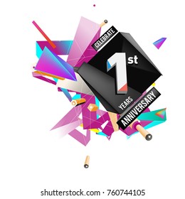 Vector Colorful 1st Anniversary