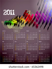 vector- colorful 2011 calendar design element.