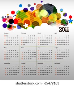 vector- colorful 2011 calendar design element.