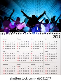 vector- colorful 2011 calendar design element.