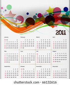 vector- colorful 2011 calendar design element.