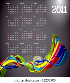 vector- colorful 2011 calendar design element.
