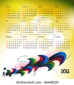 vector- colorful 2011 calendar design element.