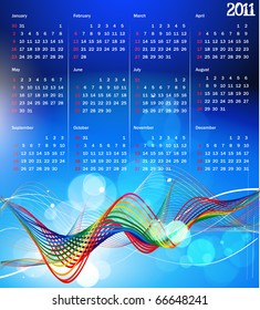 vector- colorful 2011 calendar design element.