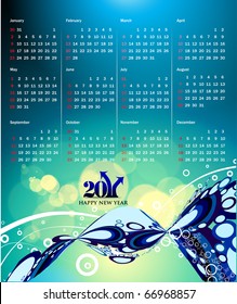 vector- colorful 2011 calendar design element.