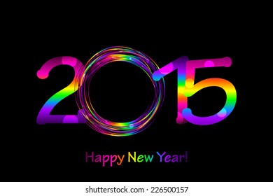 Vector colorful 2015 Happy New Year background