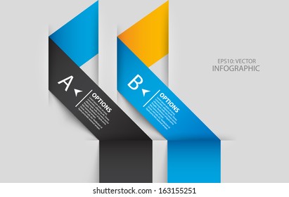 Vector colorful 3D banners set.