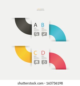 Vector colorful 3D banners set.