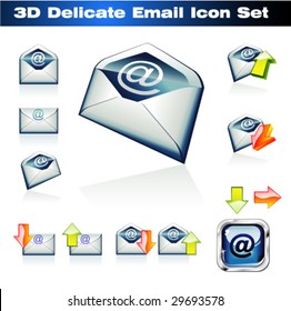 VECTOR Colorful 3D Emails Icon Set