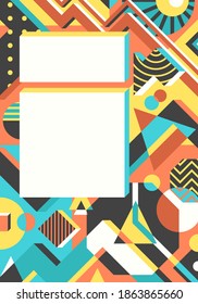 vector colorful 3D geometric and two white space background