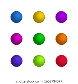 Vector Colorful 3D Spheres Set Isolated on White Background, Balls.