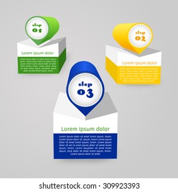 Vector colorful 3D template, background for web design or presentation and info graphic.