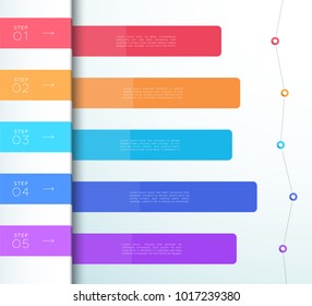 Vector Colorful 5 Step List Infographic Diagram