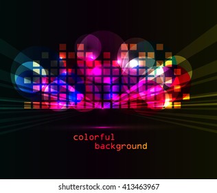 Vector colorful abstract background, colorful design on a black background