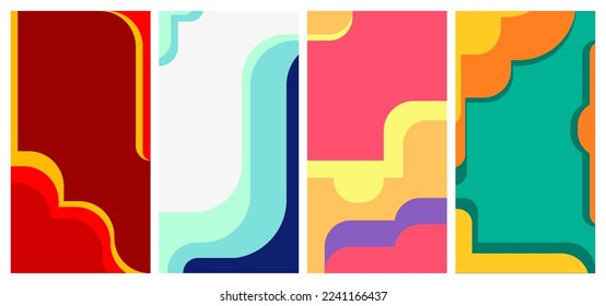 Vector colorful abstract background for frame, border, social media story template. illustration curve, banner, discount tamplate, member cards, geometric and fluid.