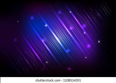 Vector colorful abstract background with shiny strips. Abstract background with shining magic lights and Glowing futuristic lines in the dark space. Vector illustration. Colorful Design.