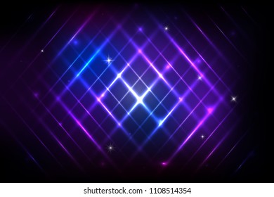 Vector colorful abstract background with shiny strips. Abstract background with shining magic lights and Glowing futuristic lines in the dark space. Vector illustration. Colorful Design.