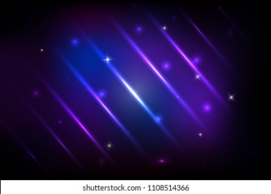 Vector colorful abstract background with shiny strips. Abstract background with shining magic lights and Glowing futuristic lines in the dark space. Vector illustration. Colorful Design.