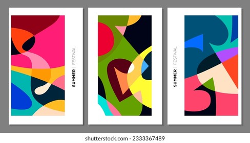 Vector colorful abstract background for summer festival 2023