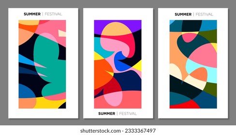 Vector colorido fondo abstracto para el festival de verano 2023
