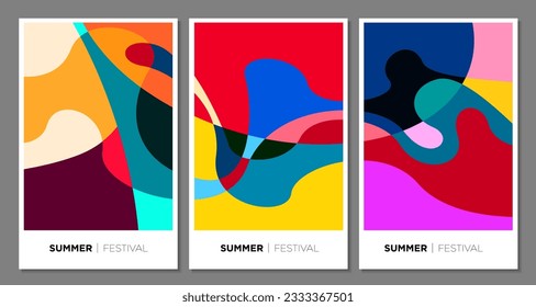 Vector colorful abstract background for summer festival 2023