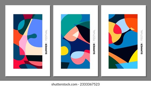 Vector colorful abstract background for summer festival 2023