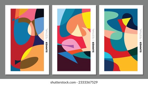 Vector colorido fondo abstracto para el festival de verano 2023