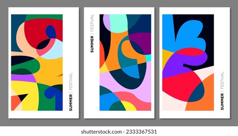 Vector colorful abstract background for summer festival 2023