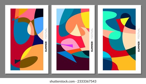 Vector colorful abstract background for summer festival 2023