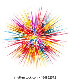 Vector colorful abstract beams, an explosion in a rainbow of colors