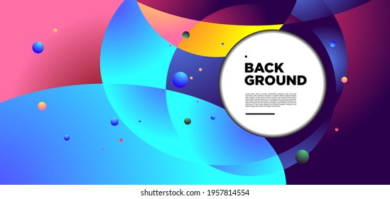 Vector colorful abstract circle and geometric psychedelic space background
