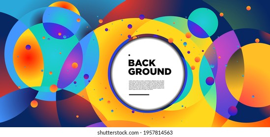 Vector colorful abstract circle and geometric psychedelic space background