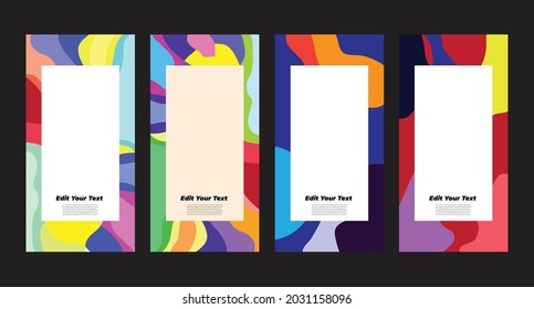 Vector colorful abstract and curve frame and border background pattern for banner and social media story template