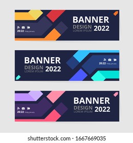 Vector colorful abstract design dark banner background. 