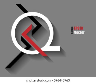 Vector colorful abstract design element with shadow over grey background. Eps10