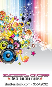 VECTOR colorful Abstract Disco Dancing Background for Flyers