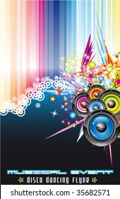 VECTOR colorful Abstract Disco Dancing Background for Flyers