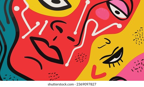 Vektorfarbige abstrakte doodle Art Illustration menschlich für den Sommer